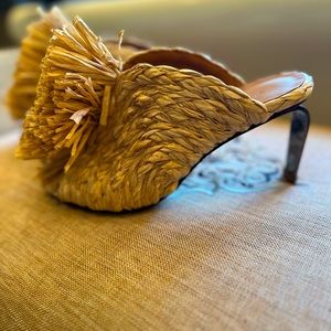 Robert Clergerie Raffia Mules